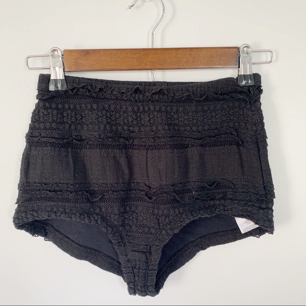 Kimchi Blue Black ruffle high waist swim bottom Xs